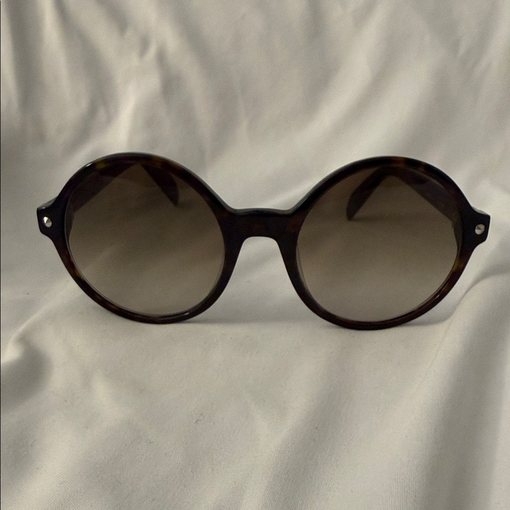 Alexander McQueen Brown Round Sunglasses
